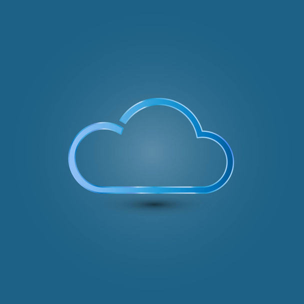 Blue cloud icon - Wektor, obraz