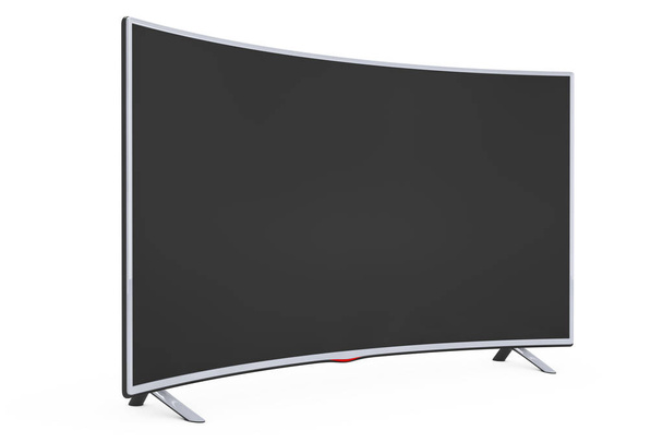 TV ou monitor de plasma LCD inteligente curvo. Renderização 3d
 - Foto, Imagem