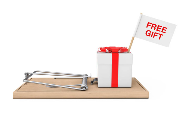 Mousetrap avec boîte cadeau gratuite avec ruban et arc et drapeau avec B
 - Photo, image