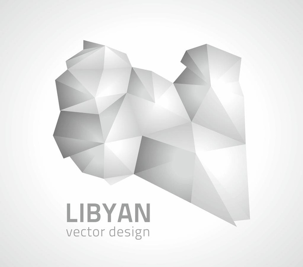 Libya monikulmio vektori harmaa kolmio kartta
 - Vektori, kuva