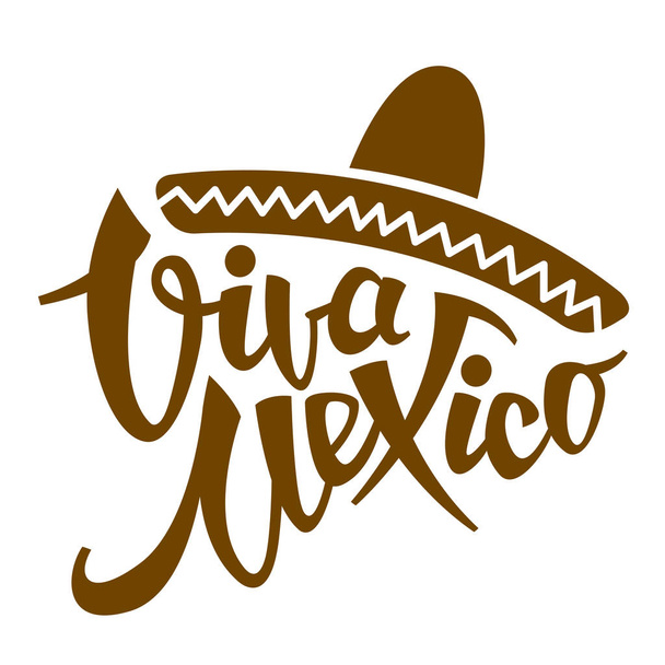 VIVA Μεξικό φράση στυλιζαρισμένη εικονογράφηση διάνυσμα επίπεδη  - Διάνυσμα, εικόνα
