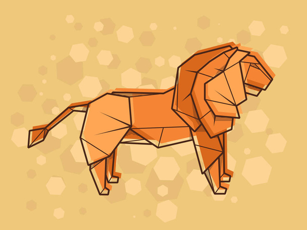 Vector abstract illustration lion. - Vektor, obrázek
