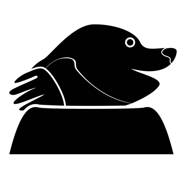 Mole black color icon  Flat style Simple illustration for garden craft - Vector, Image