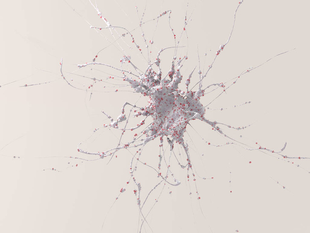 3D vykreslování neuron. Buňka centrální nervové soustavy, nervových cestu v mozku. - Fotografie, Obrázek