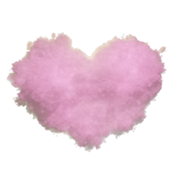 τρισδιάστατη απεικόνιση του καρδιά σχήμα ροζ σύννεφο για ημέρα του Αγίου Βαλεντίνου που απομονώνονται σε λευκό φόντο.  - Φωτογραφία, εικόνα