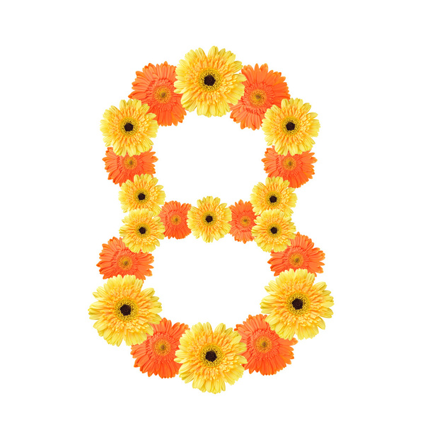 Number 8 created by flowers - Zdjęcie, obraz