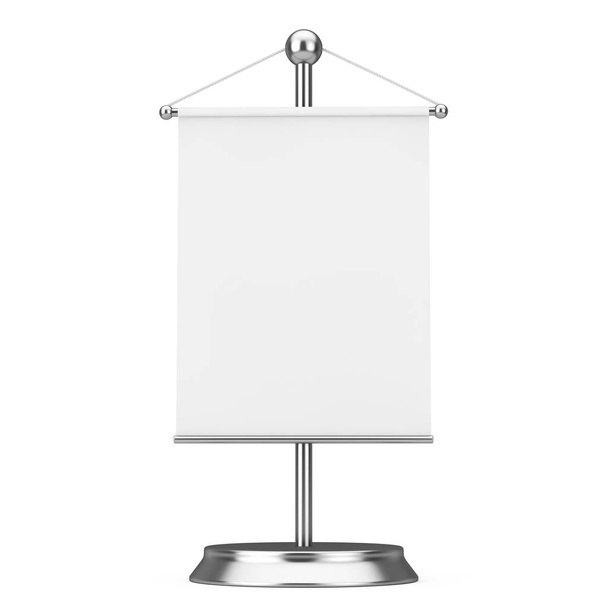 Stoff weiße leere Flaggen-Attrappe mit freiem Raum für Ihr Design  - Foto, Bild