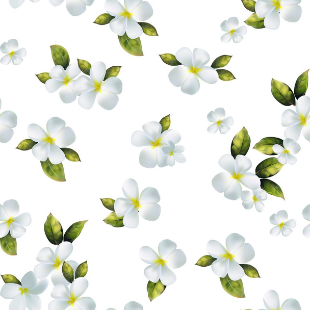 Un patrón de flores de primavera. Fondo con texto para tu creatividad
. - Vector, imagen