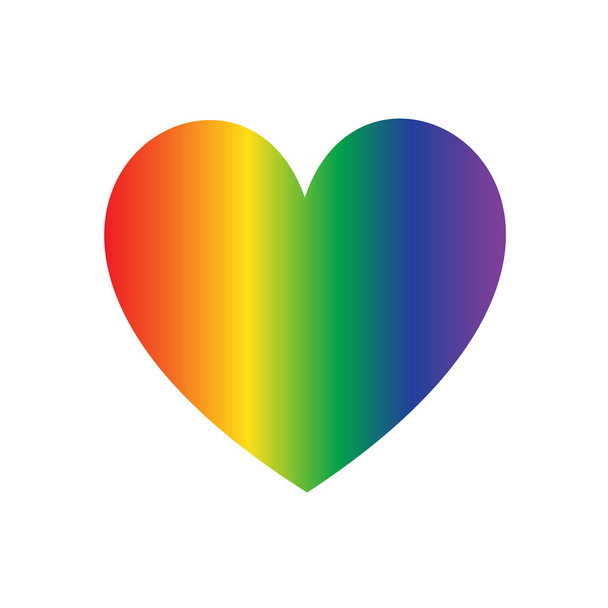 gradientu rainbow pride serca ikona na białym tle - Wektor, obraz