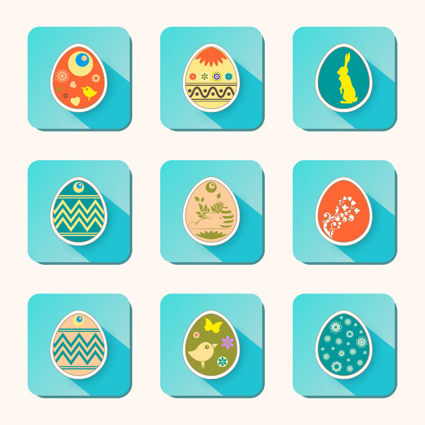Набор пасхальных яиц - Вектор,изображение