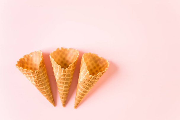 Waffle ice cream cones - Foto, imagen