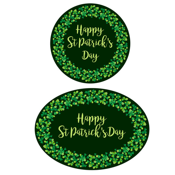 Happy St Patricks day w shamrock klatek na zielono - Wektor, obraz