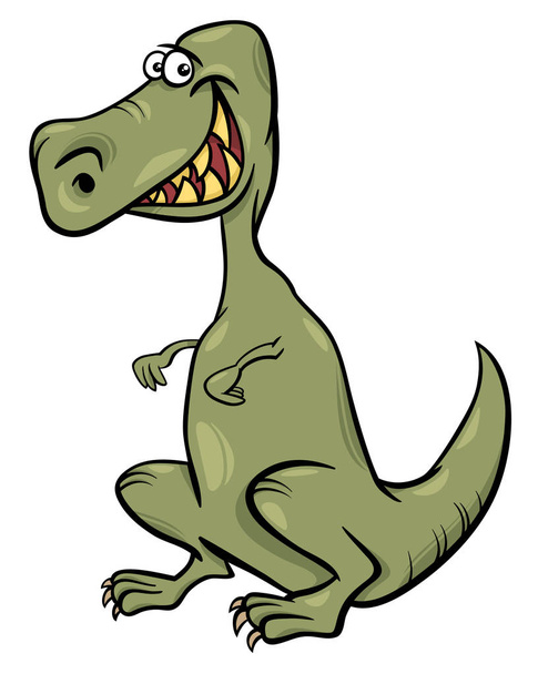cartoon illustration of dinosaur character - Vettoriali, immagini