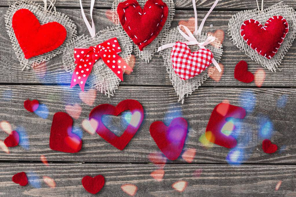 background with red hearts - Fotoğraf, Görsel