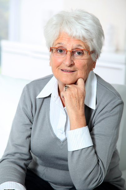 Closeup of smiling elderly woman - Fotografie, Obrázek