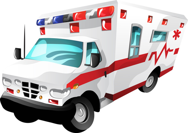 Cartoon ambulance - Vector, Image
