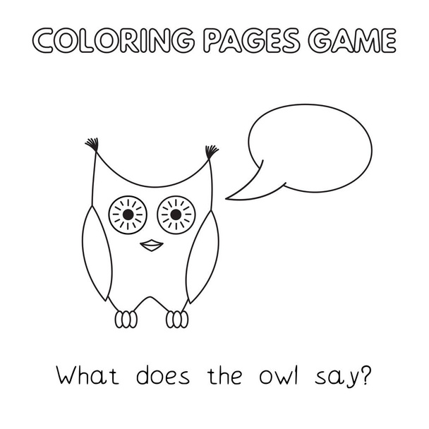 Книга раскраски Cartoon Owl
 - Вектор,изображение
