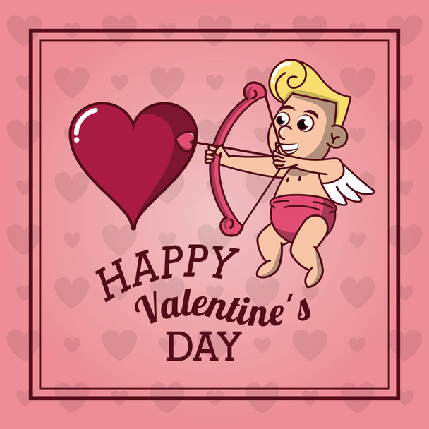 Happy valentines day card - Vettoriali, immagini