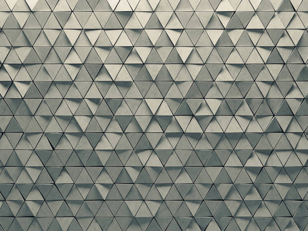 3D absztrakt fal háromszög mintát. Szerkezetű, jó minőségű betonnal. Modern háttér. - Fotó, kép