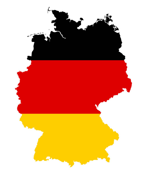 Sziluettjét az ország Németország zászló - Vektor, kép