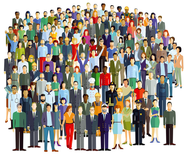 Натовп і групи людей, ілюстрація
 - Вектор, зображення