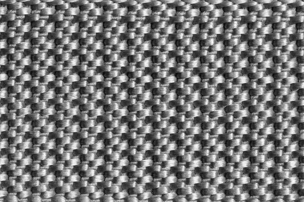 Closeup υφή από νάιλον ύφασμα ζώνη μαύρο λευκό χρώμα. Κατάλληλο για την κατασκευή τους υπόβαθρο, δημιουργική άρθρα. - Φωτογραφία, εικόνα