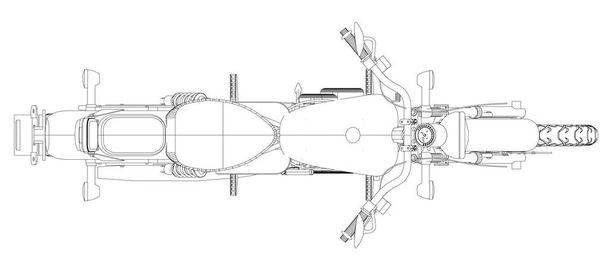 Un helicóptero pequeño es un clásico. Ilustración vectorial en blanco y negro con líneas de contorno
. - Vector, Imagen