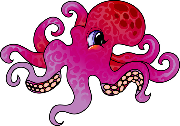 Cartoon octopus - Vector, Image