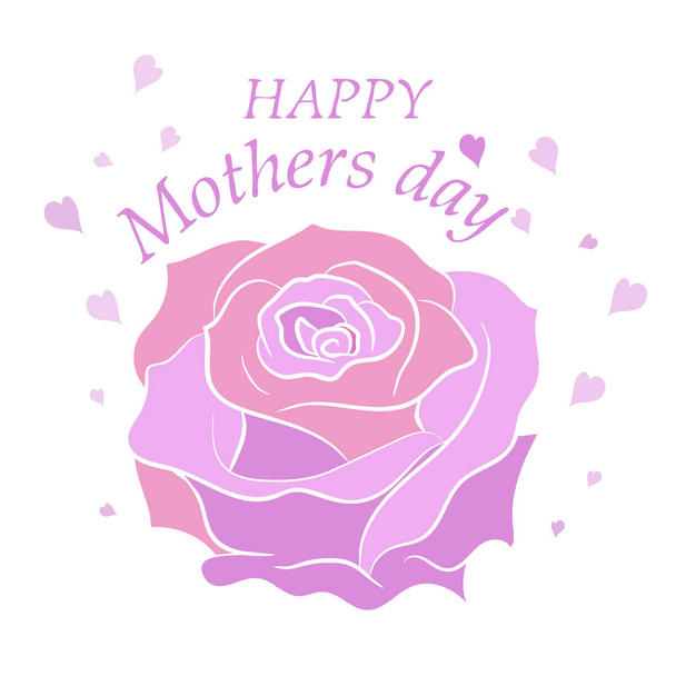 Happy Mothers Day lettering. Handmade calligraphy vector illustration. Mother s day card with heart - Vector, Image