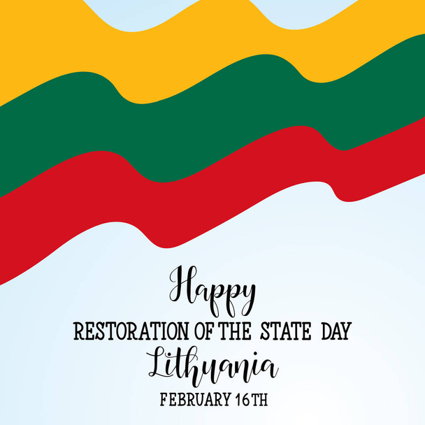 Feliz Lituania Restauración del día del estado 16 de febrero
. - Vector, Imagen
