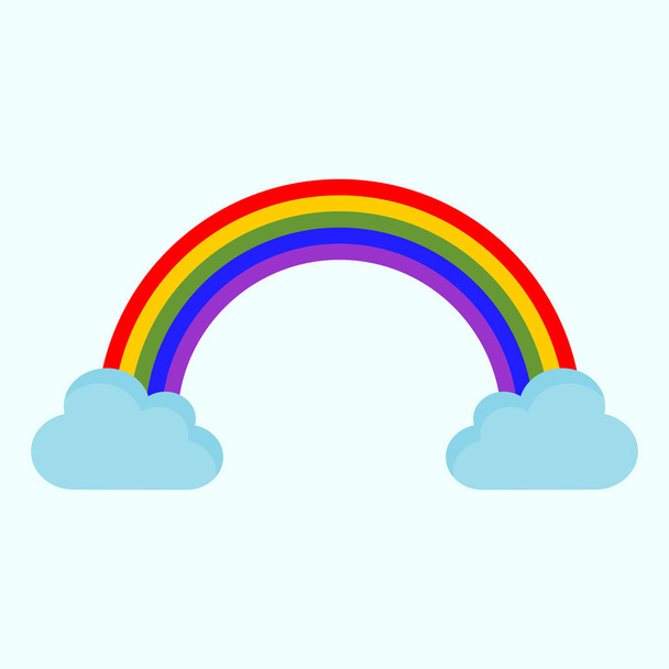 Cute Rainbow Cloud Drawing Illustration Graphic - Vettoriali, immagini
