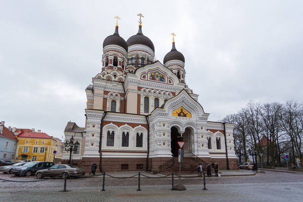 Alexander Nevsky Cathedral, orthodox cathedral in the Tallinn Old Town, Estonia. - Fotoğraf, Görsel
