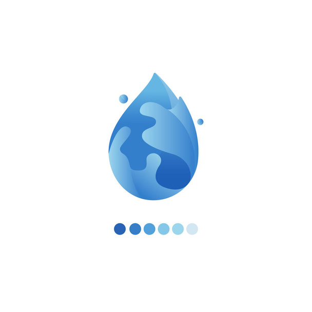 Talla de arte de papel del logotipo de gota de agua
 - Vector, imagen