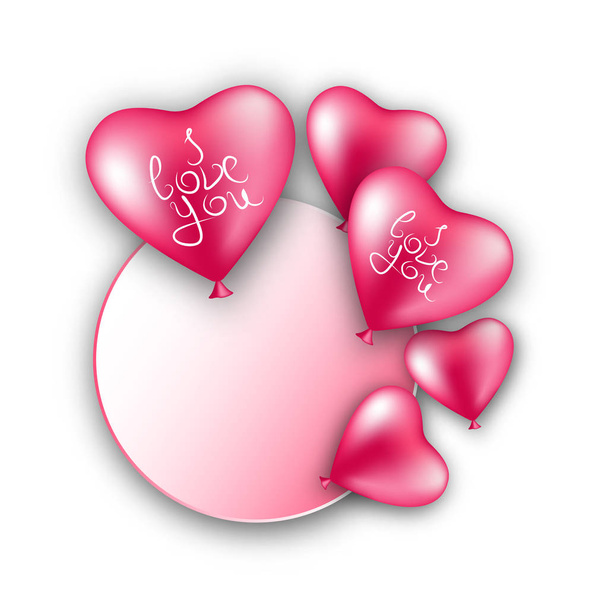 heart balloons on a white background - Vetor, Imagem
