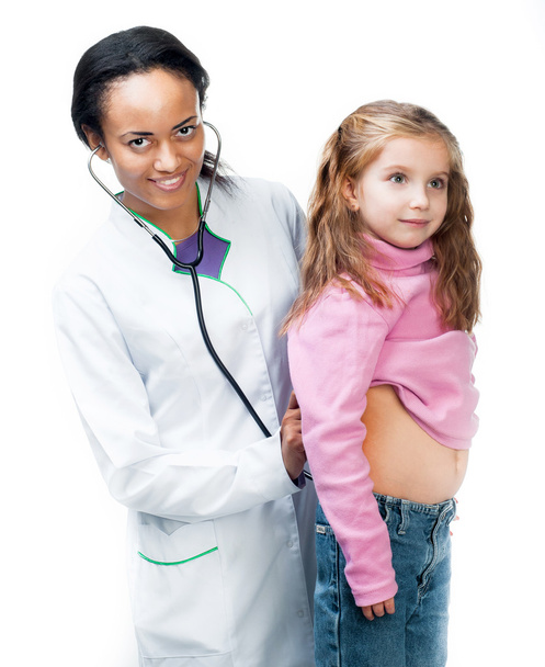 Lady Doctor With little girl - Фото, зображення