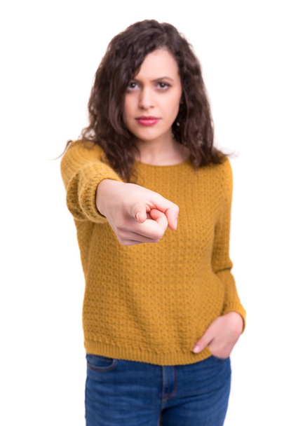 woman pointing at you - Photo, image