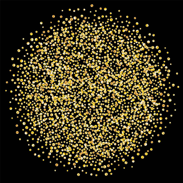 Glitter confetti dourado sobre um fundo preto
. - Vetor, Imagem