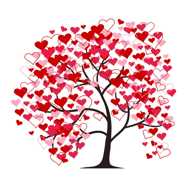 Love tree isolated on the white background. Illustration. - Vector, imagen