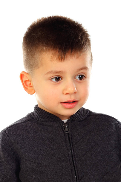 cute little boy isolated on white background - Fotografie, Obrázek