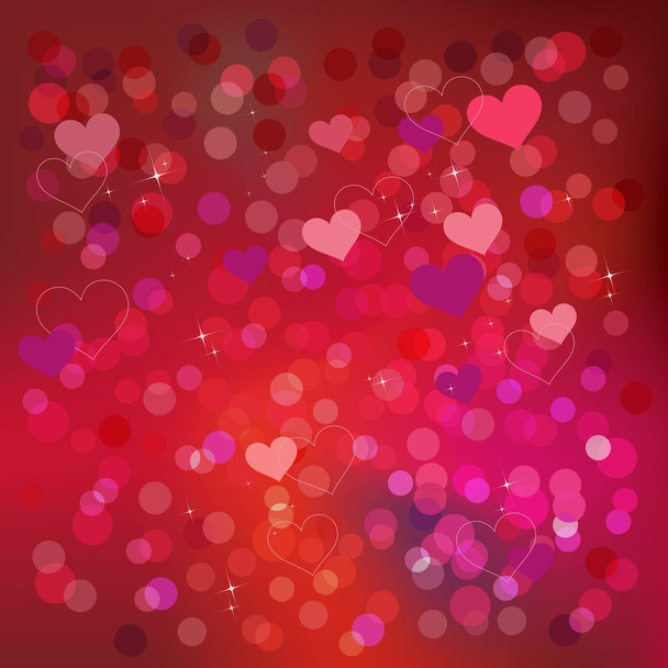 Valentin szívét, mintás, piros háttér - Vektor, kép