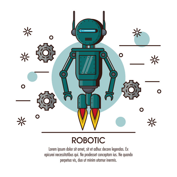 インフォ グラフィックのロボット漫画 - ベクター画像