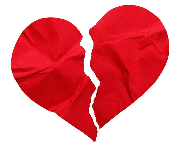 close-up of broken red heart for Valentines Day background - 写真・画像