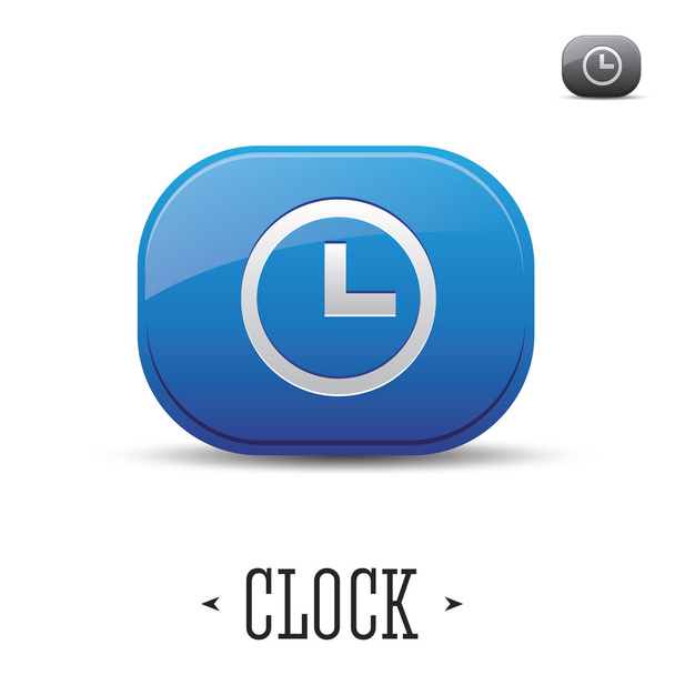 ブルー クローム時計ボタン - ベクター画像