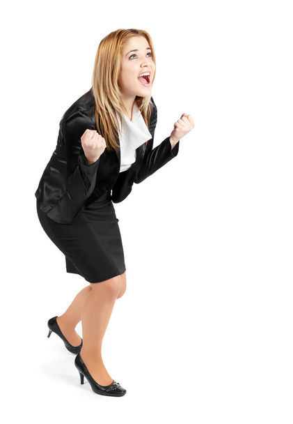 Successful business woman expressing happiness - Foto, afbeelding
