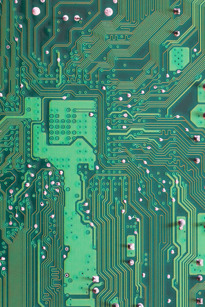 Green Computer motherboard surface of technology background. - Photo, image