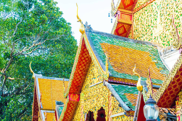 Beautiful architecture at Wat Phra That Doi Suthep in Chiang Mai - Valokuva, kuva