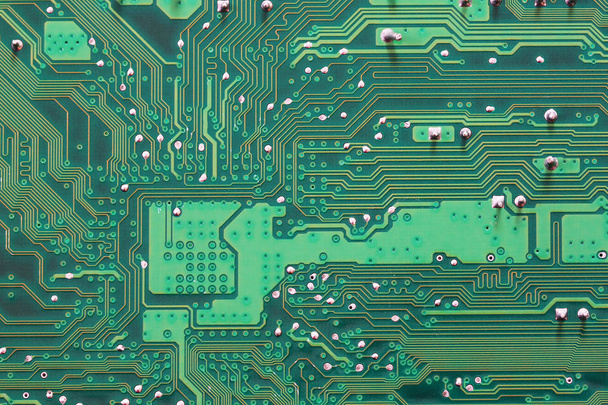 Placa-mãe de computador verde superfície de fundo de tecnologia
. - Foto, Imagem