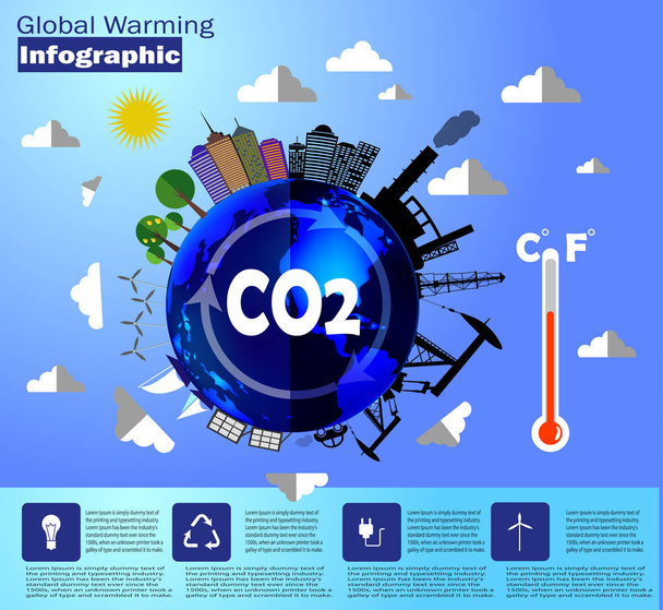 Vecteur infographique du réchauffement climatique
 - Vecteur, image