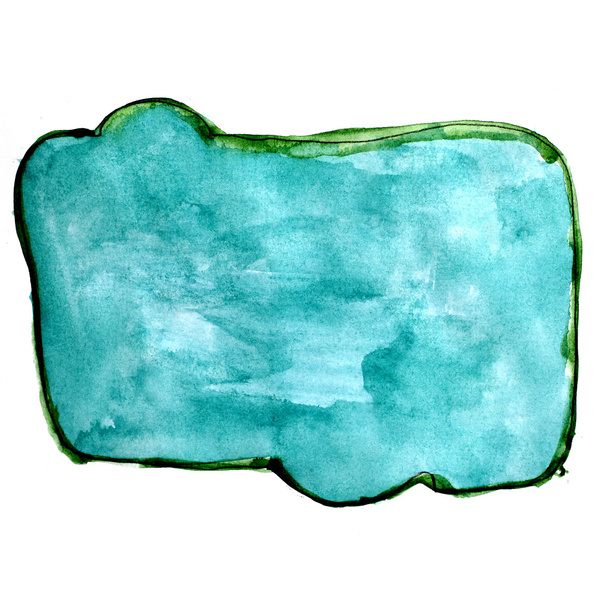 paint brush texture blue cloud watercolor spot blotch isolated - Photo, Image