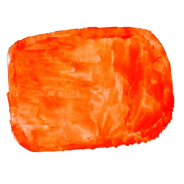 εγκεφαλικό επεισόδιο βούρτσα χρωμάτων πορτοκαλί χρώμα ακουαρέλα απομονωθεί σε λευκό - Φωτογραφία, εικόνα